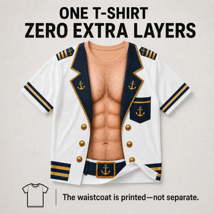 Captain Abs Funny T-shirt